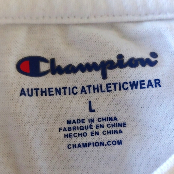 NWOT Champion Youth White Long Sleeve Graphic T-Shirt Size L - Picture 5 of 6